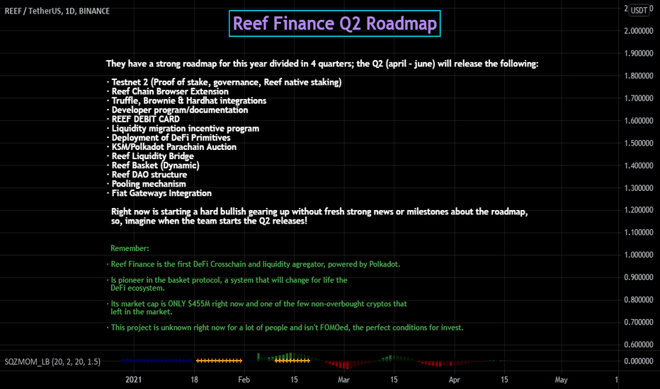 Reef Finance Q2 roadmap board