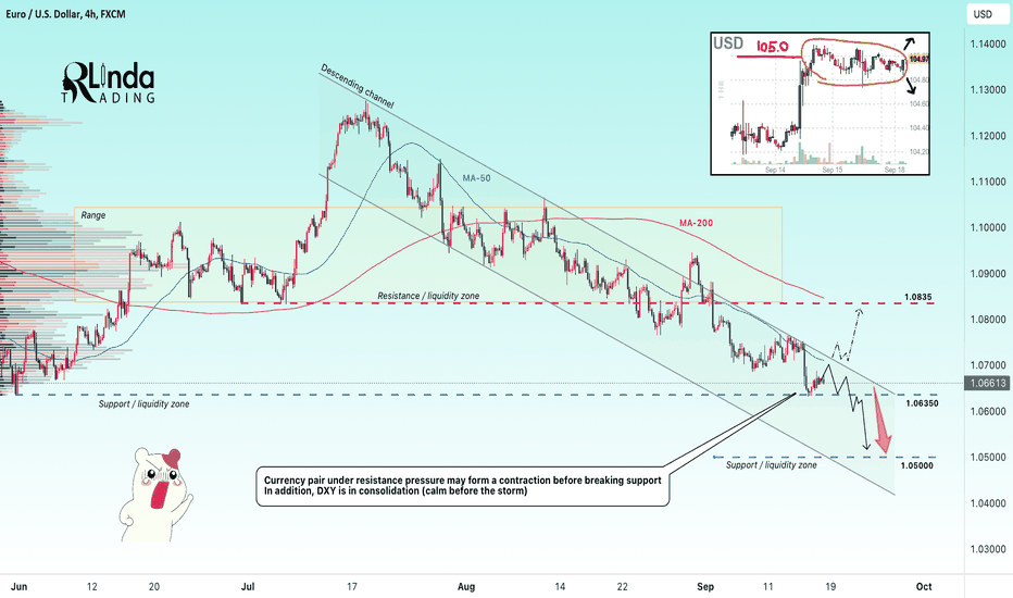 EURUSD → The calm before the storm. Breakthrough ↑ or ↓