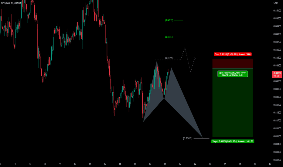 NZDCAD: Harmonic Structure on 1H Chart