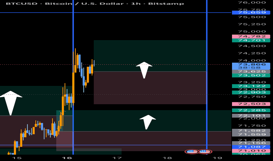 B T C : (Buy Limit $73K-$74K Highs)