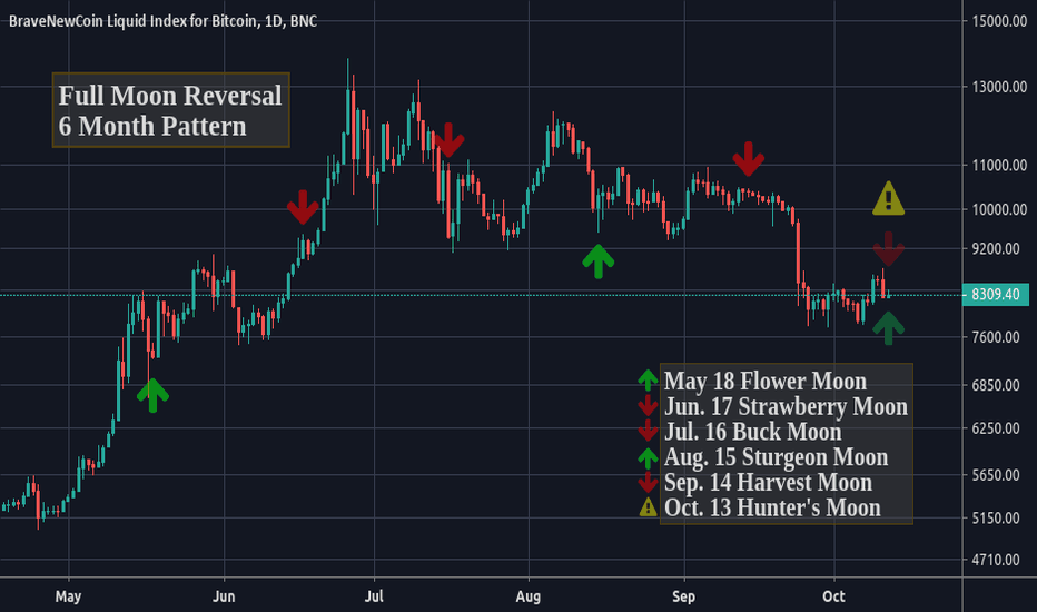 BTCUSD: Bitcoin's Full Moon Reversal 6 Month Pattern