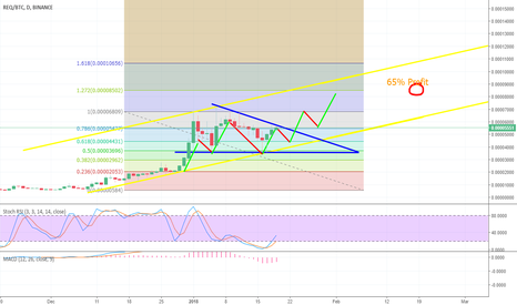 Req/Btc Conservative Channel Trend (65% potential profit)