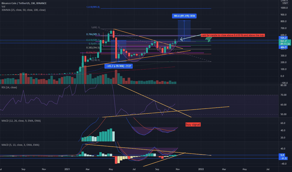 BNB IS GOING TO EXPLODE. WILL CREATE NEW ATH! - WEEKLY CHART.