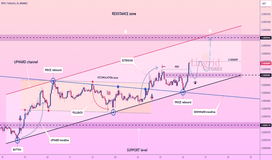 Lingrid | PEPEUSDT seizing Opportunity in PULLBACK trading