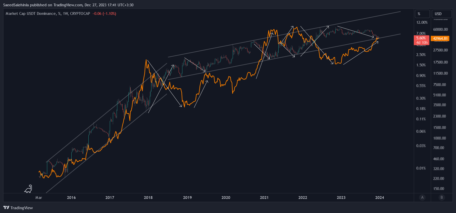 CRYPTOCAP:USDT.D Chart Image by SaeedSalehinia