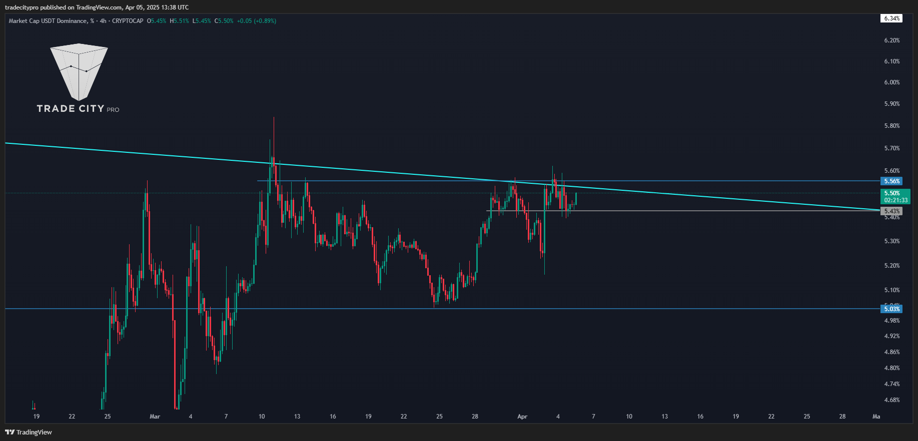 CRYPTOCAP:USDT.D صورة الرسم البياني by tradecitypro