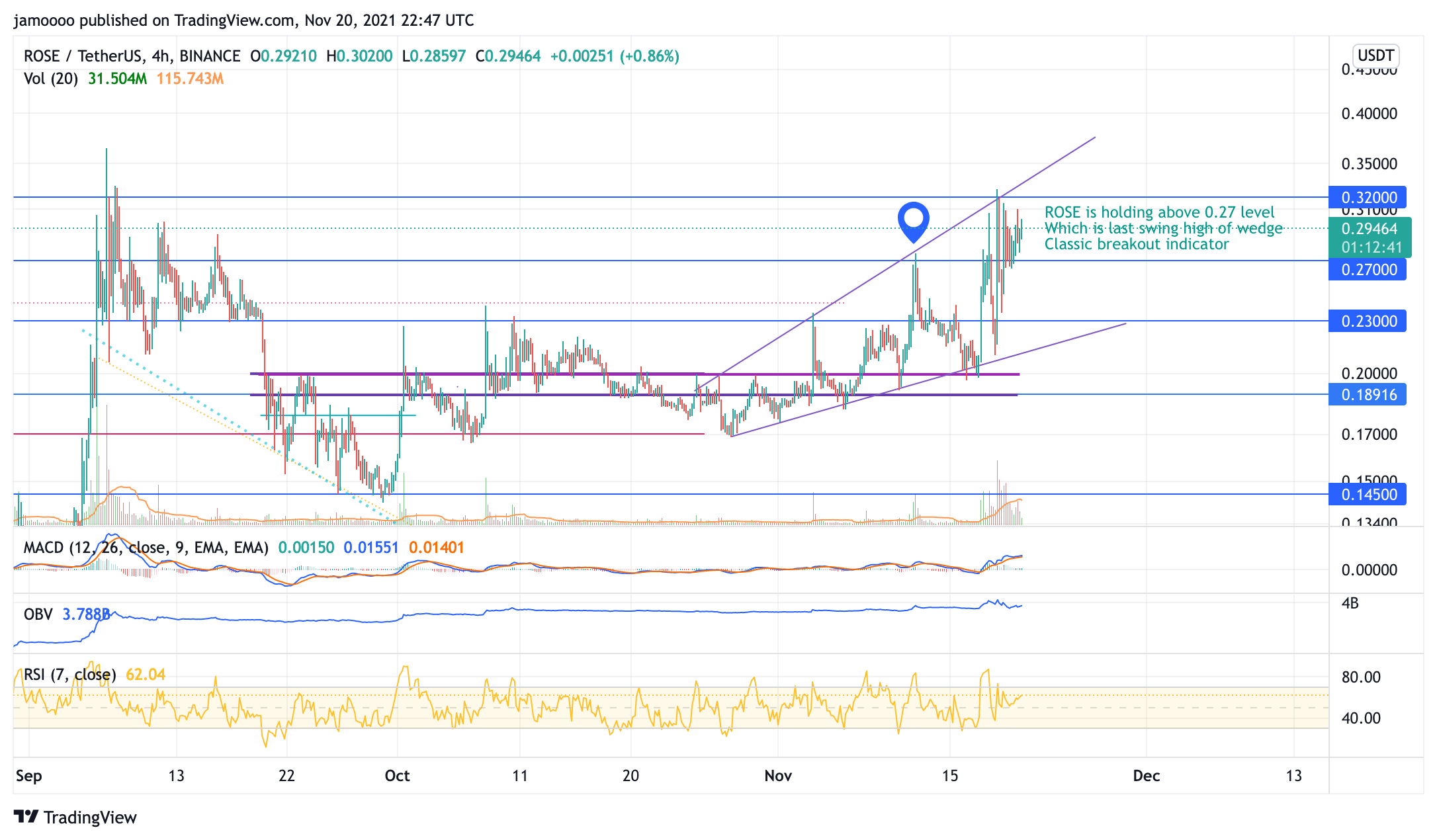 BINANCE:ROSEUSDT Chart Image by jamoooo