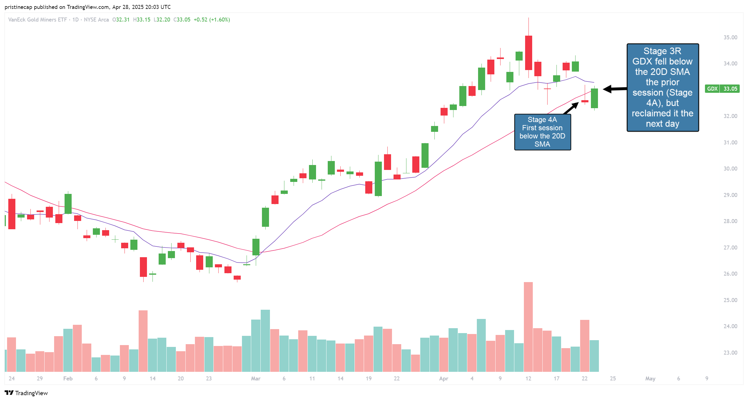 AMEX:GDX Chart Image by pristinecap