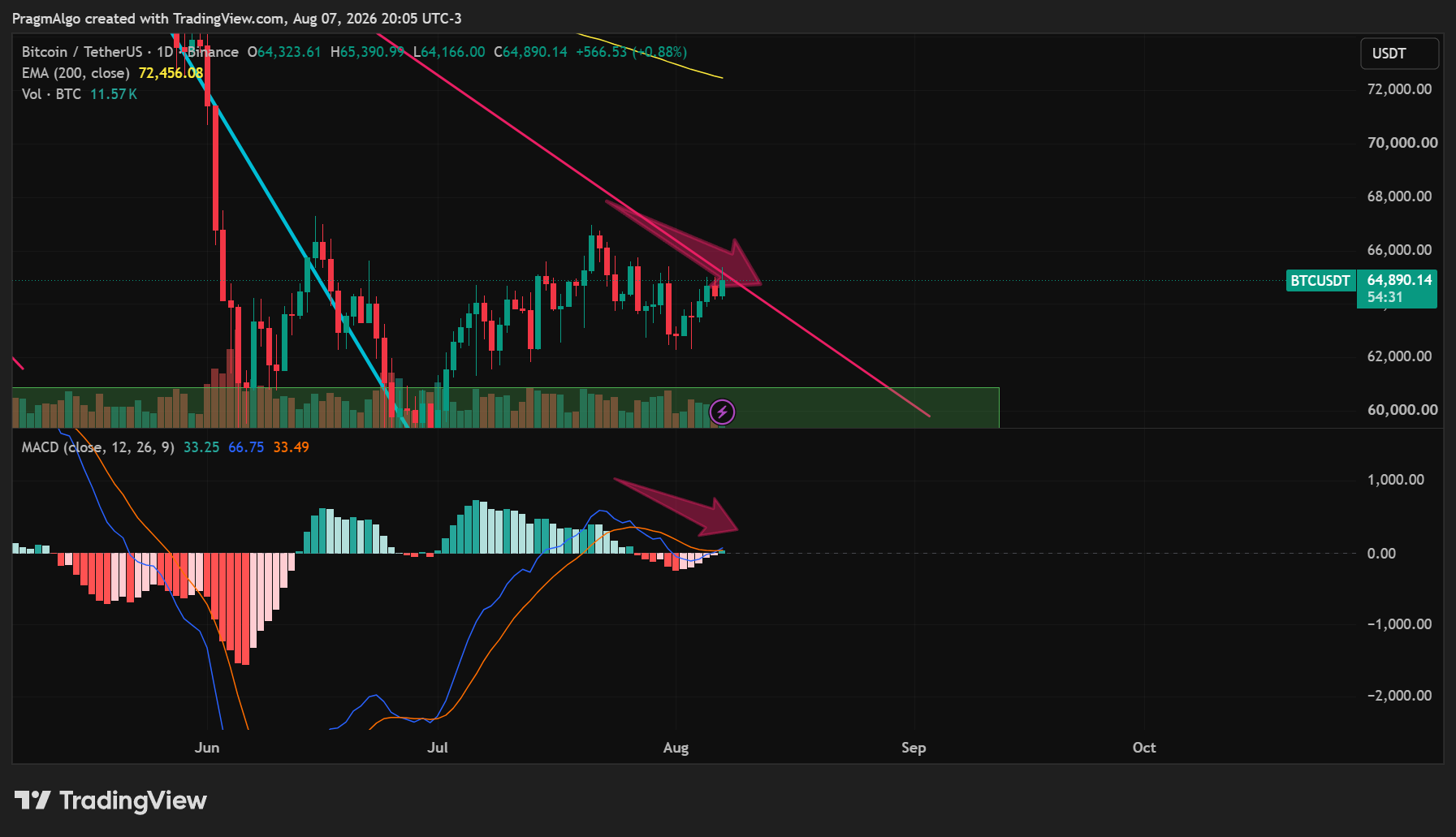 BINANCE:BTCUSDT Chartbild von PragmAlgo