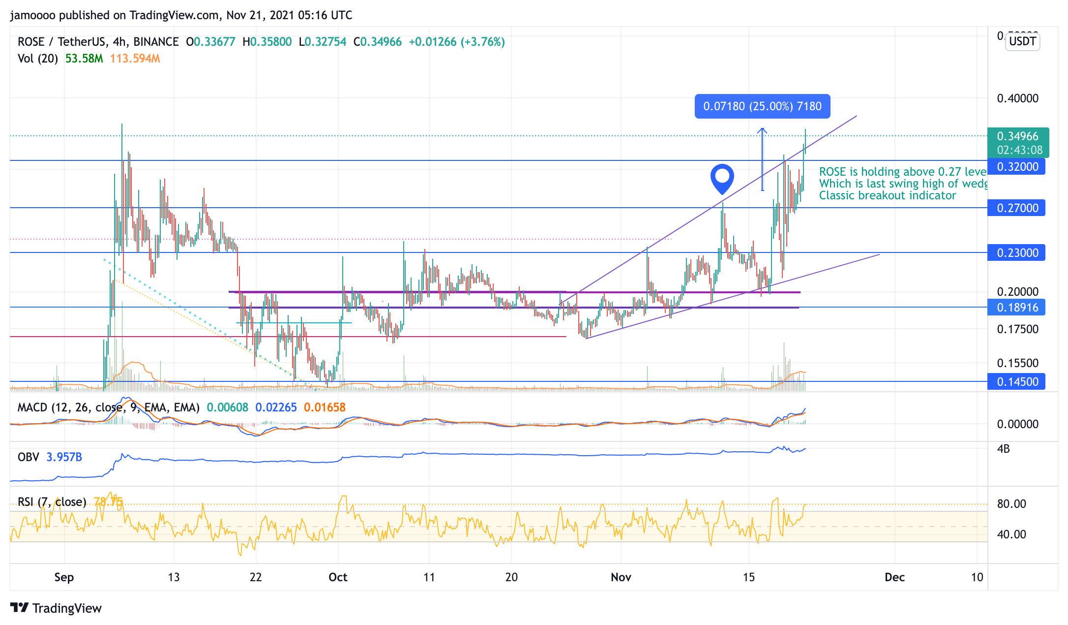 BINANCE:ROSEUSDT Chart Image by jamoooo