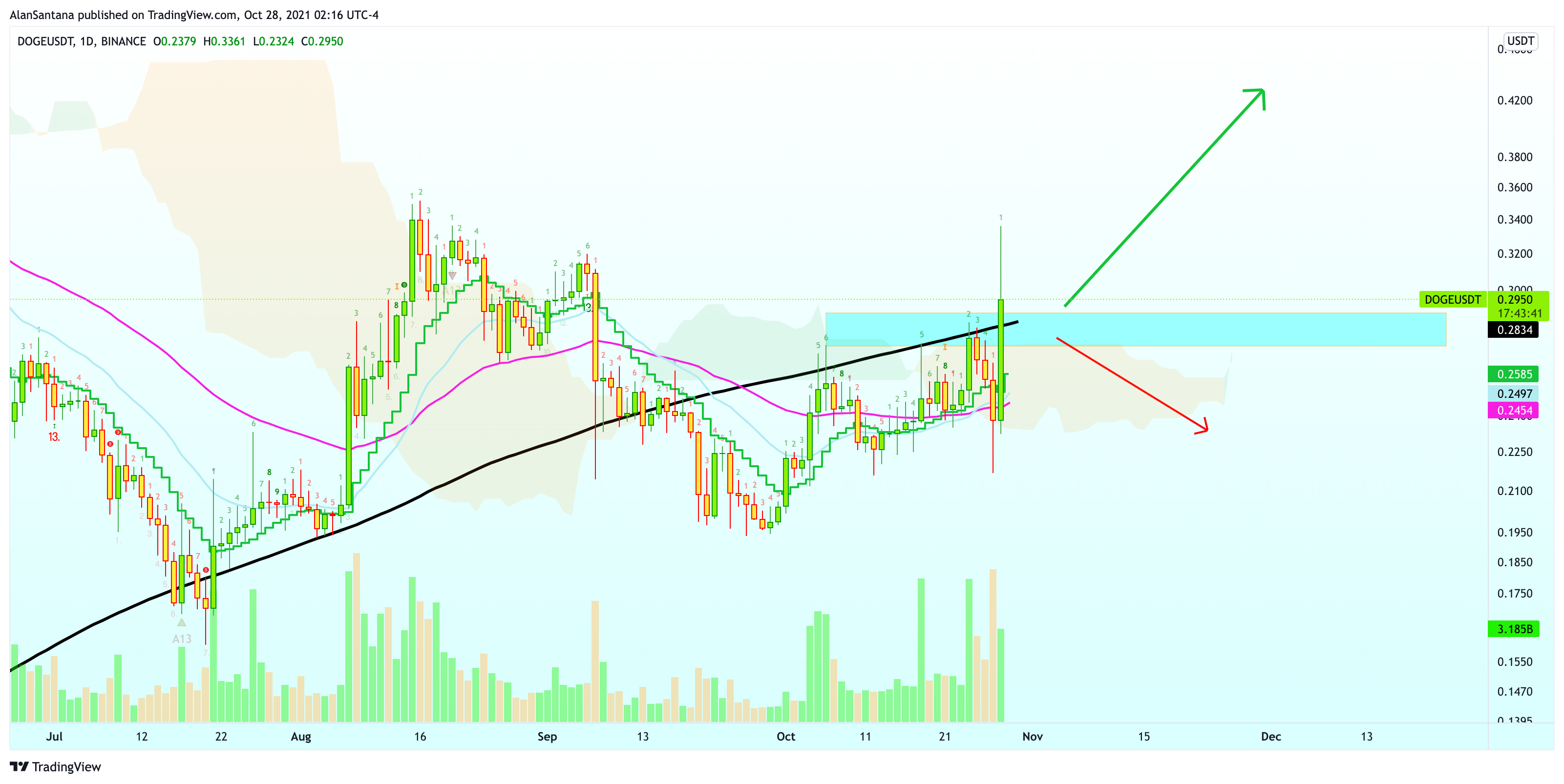 BINANCE:DOGEUSDT Chart Image by MasterAnanda
