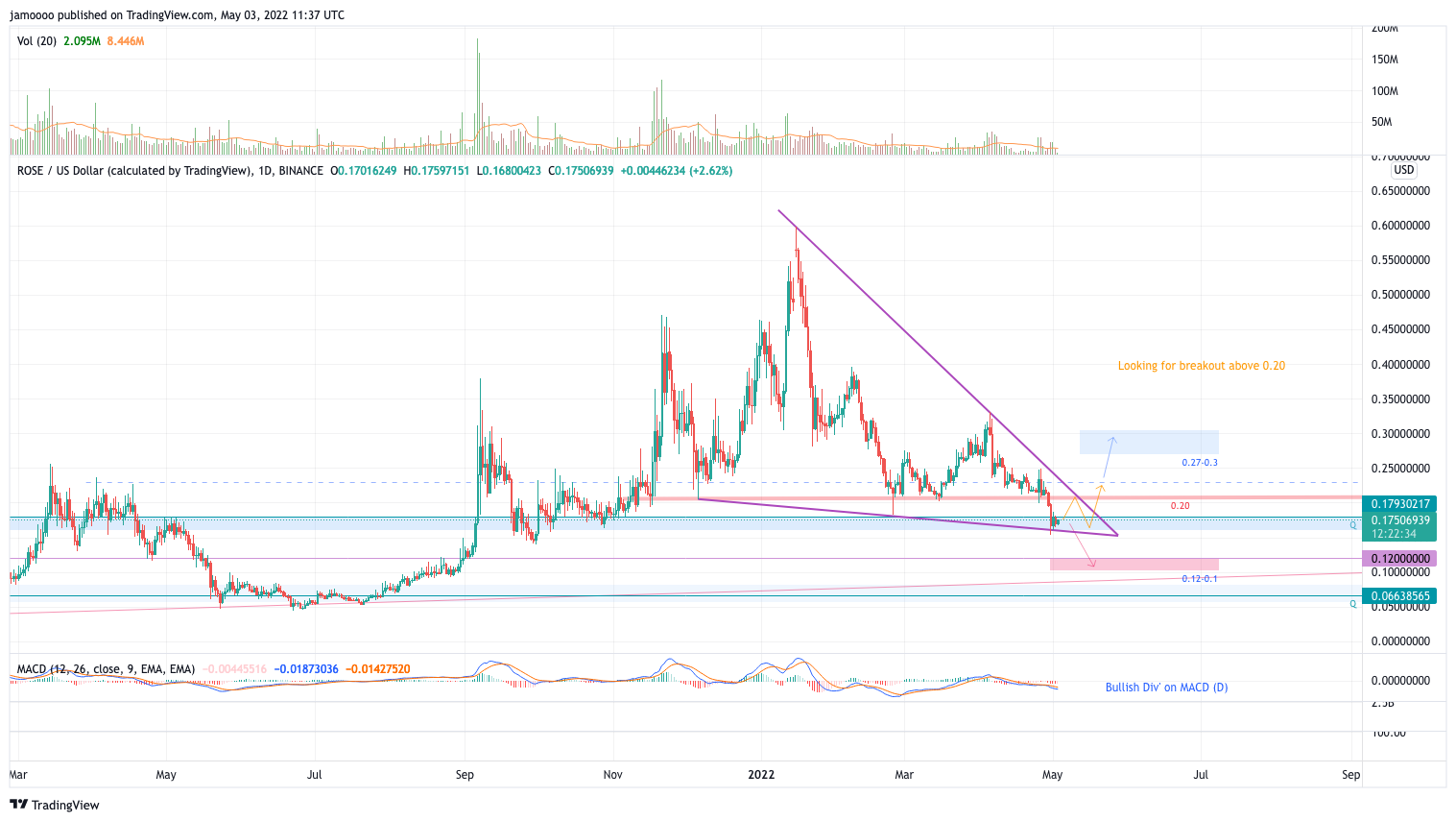 BINANCE:ROSEUSD Chart Image by jamoooo