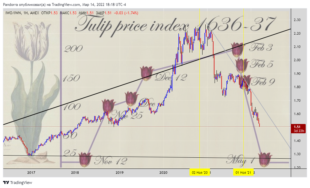 AMEX:IWO/AMEX:IWN Chart Image by PandorraResearch