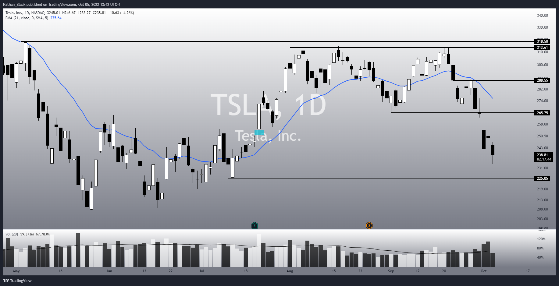 NASDAQ:TSLA 圖表圖片 由 Nathan_The_Finance_Hydra 提供