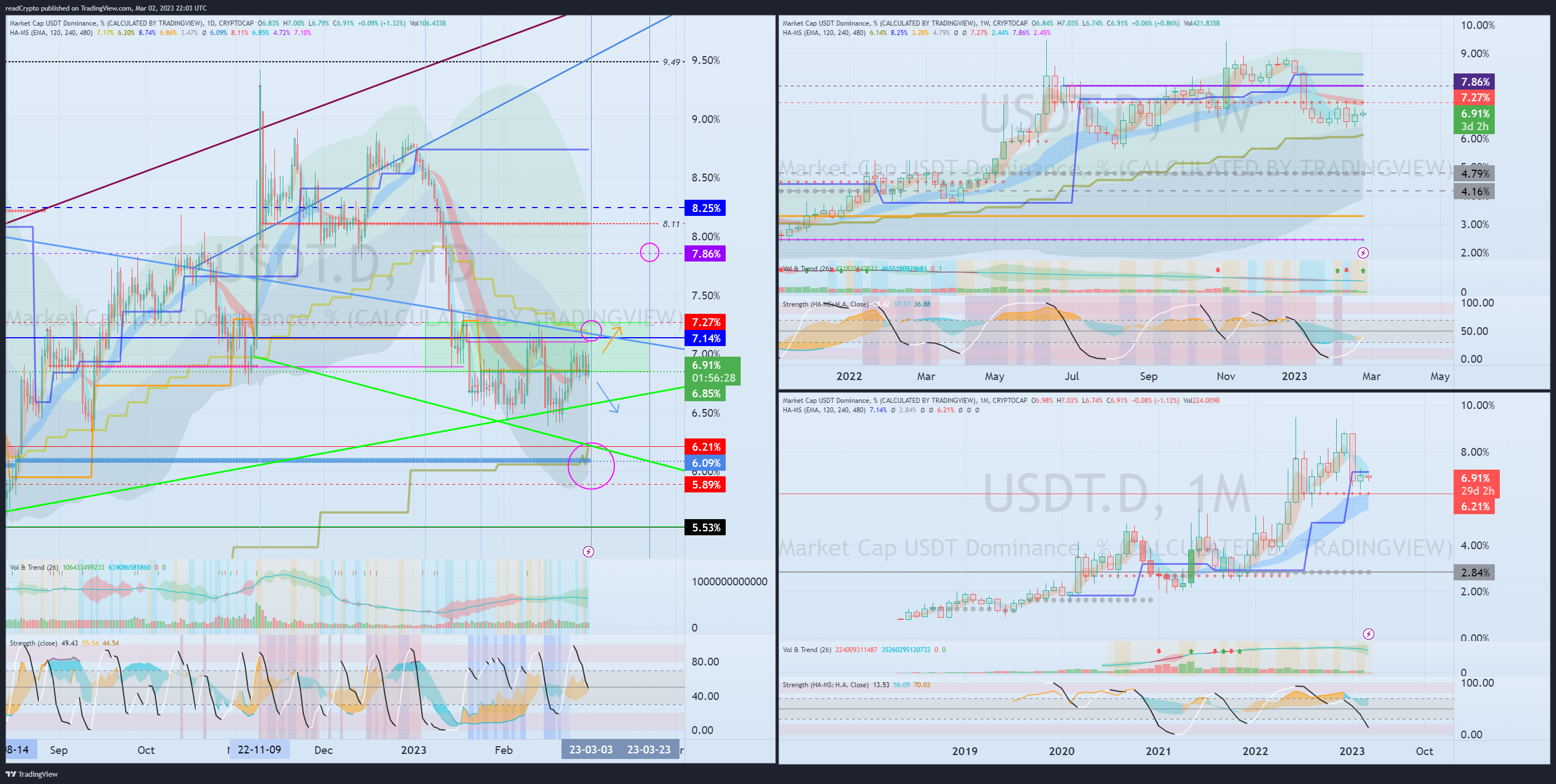 CRYPTOCAP:USDT.D Chartbild von readCrypto