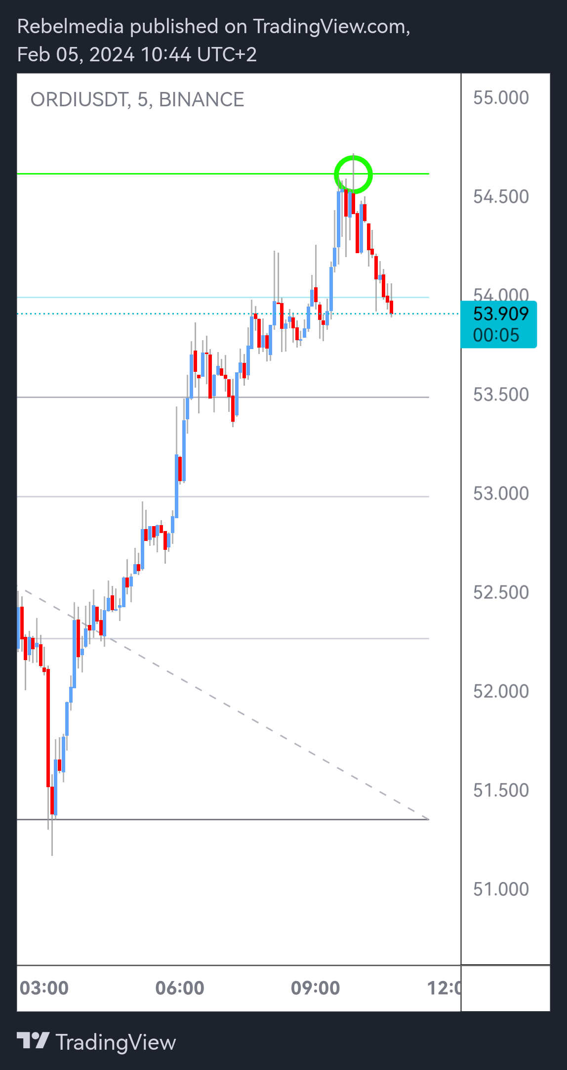 BINANCE:ORDIUSDT Chart Image by Rebelmedia