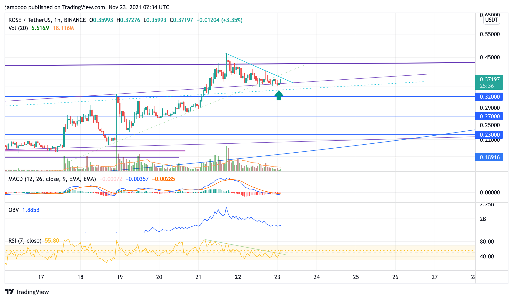 BINANCE:ROSEUSDT Chart Image by jamoooo