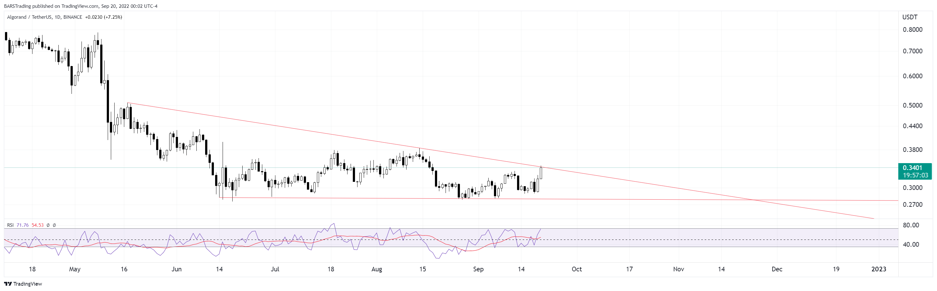 BINANCE:ALGOUSDT Chart Image by BARSTrading