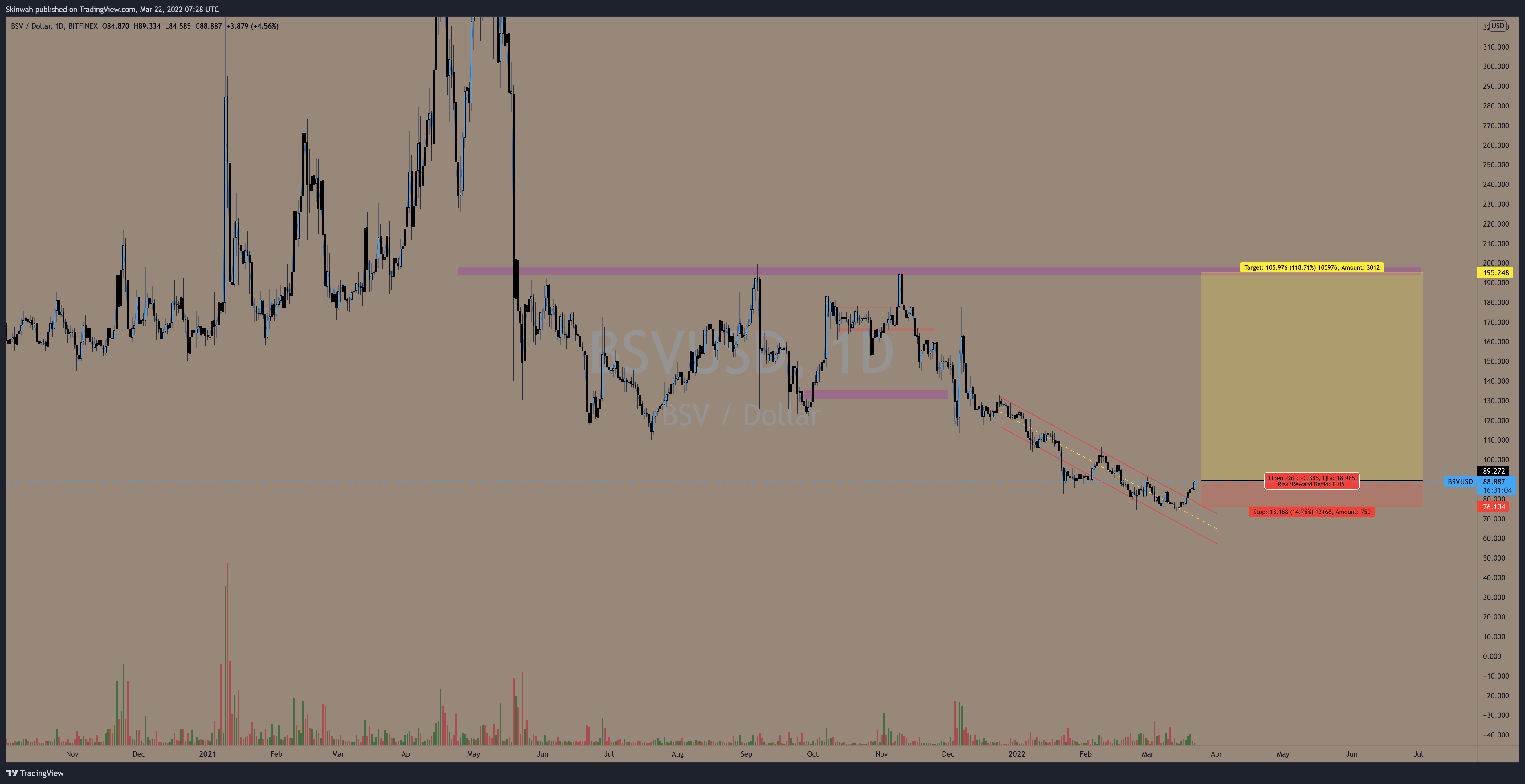 BITFINEX:BSVUSD Chart Image by Skinwah