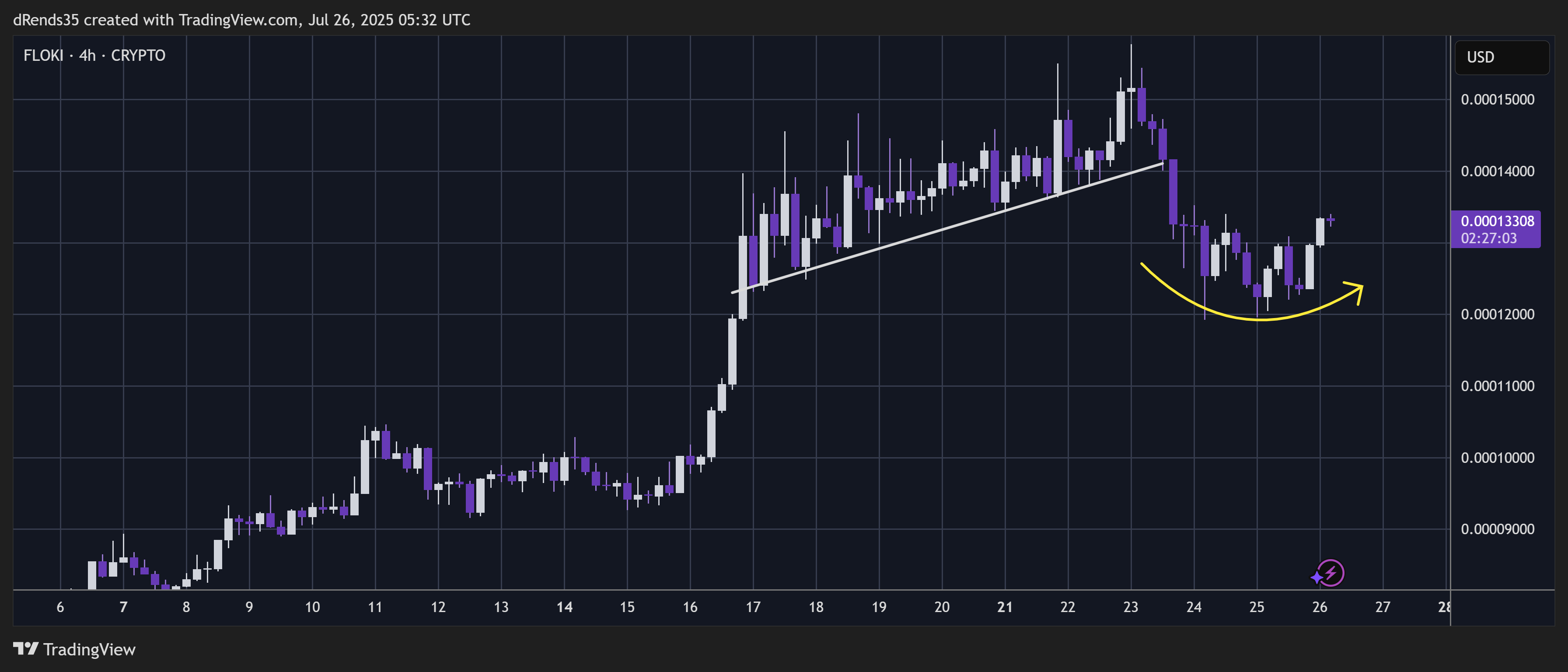CRYPTO:FLOKIUSD Chart Image by ThinkFastTrades