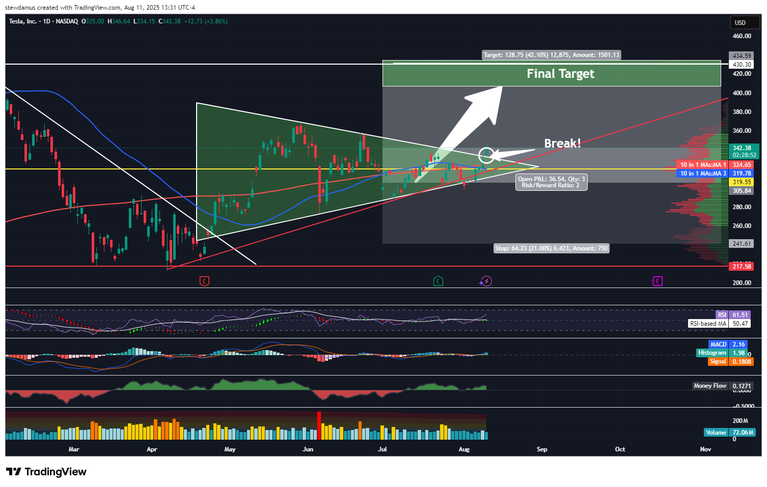 BATS:TSLA Chart Image by stewdamus