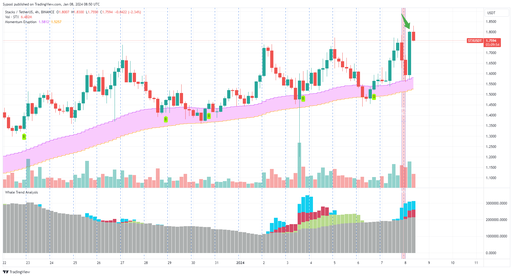 BINANCE:STXUSDT Chart Image by PhoebeAI