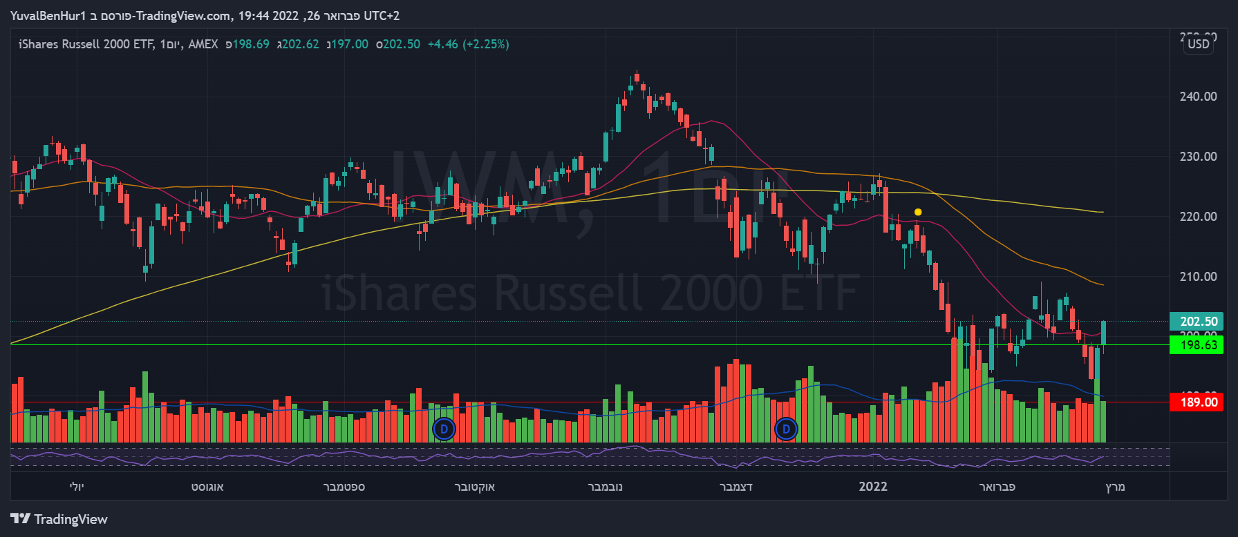 AMEX:IWM Imagen del gráfico de YRN2020