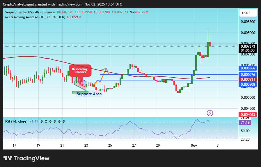 BINANCE:XVGUSDT Chart Image by CryptoAnalystSignal