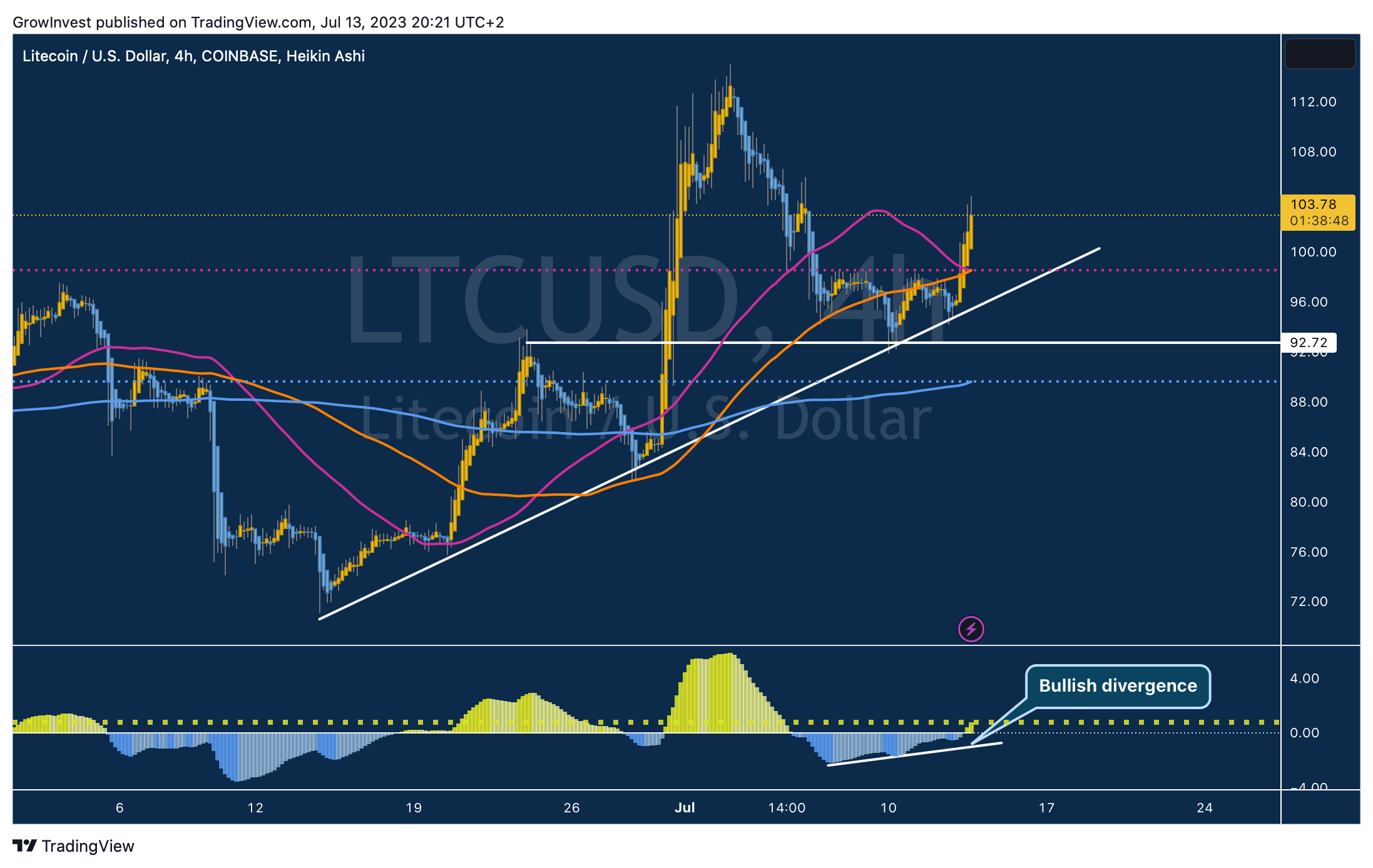 Снимок графика «COINBASE:LTCUSD» от GrowInvest