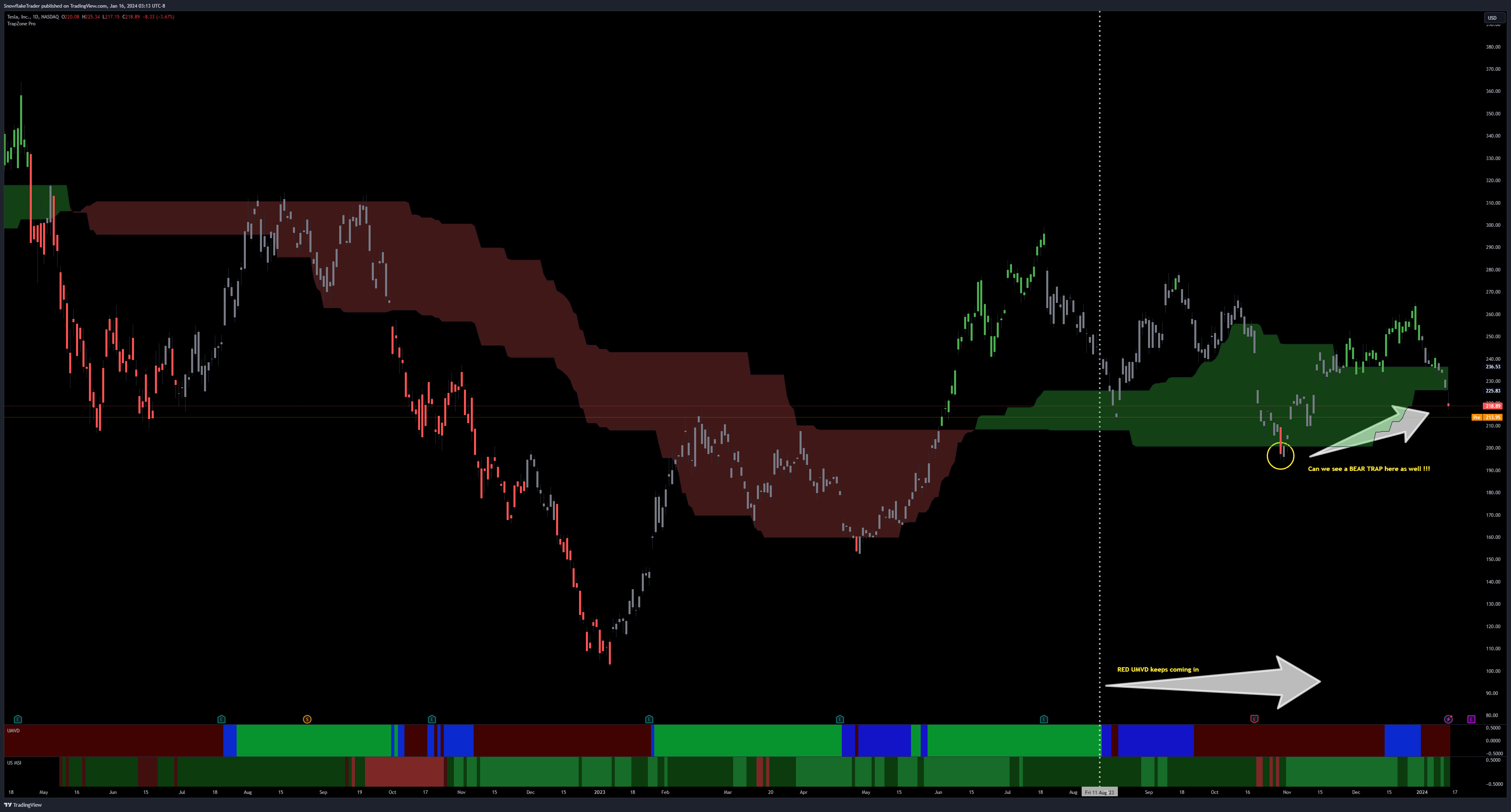 NASDAQ:TSLA 차트 이미지 - SnowflakeTrader 제공