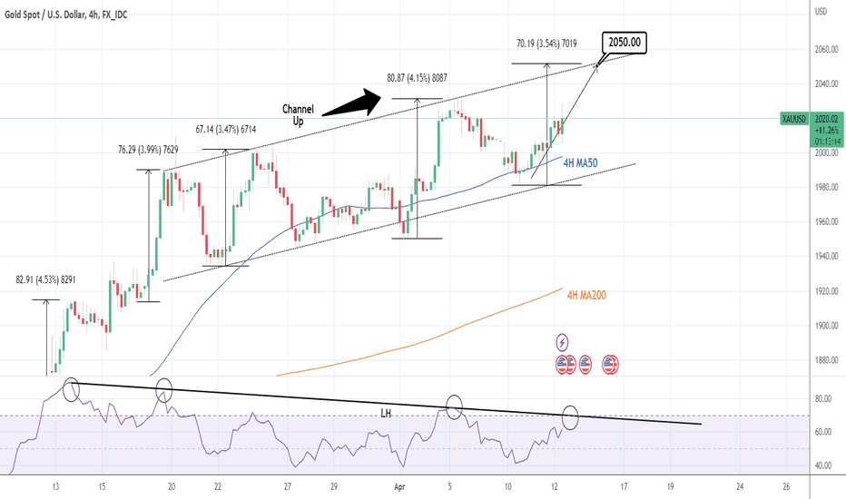 XAUUSD: Aiming at 2,050 after the CPI.