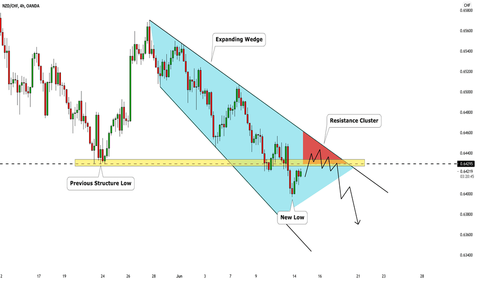 NZDCHF: Precondition to Bearish Continuation 🇳🇿🇨🇭